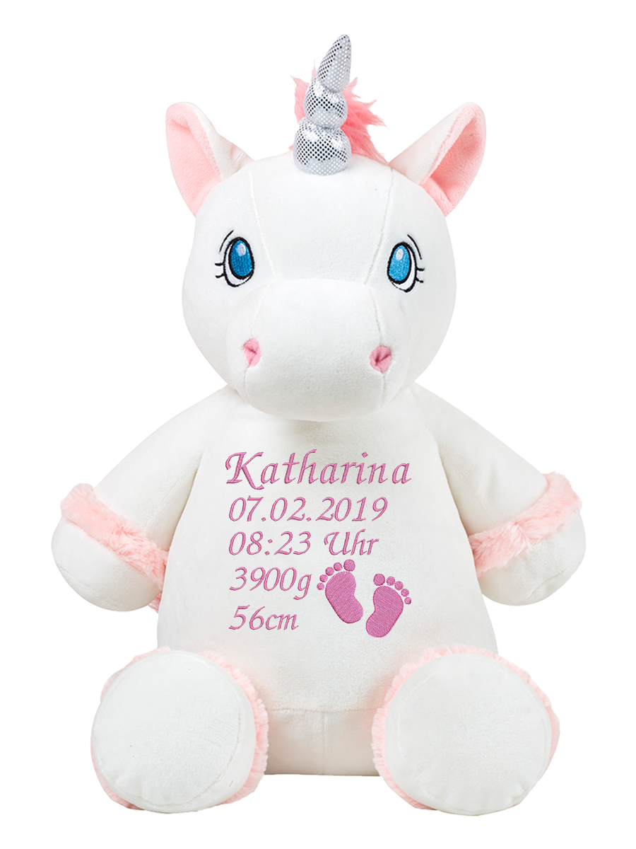 Stofftier - Unicorn Pink - Dein personalisiertes Einhorn